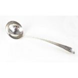 A large Georgian Irish hallmarked silver ladle by John Pittar, Dublin,