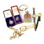 A collectors' lot comprising two boxed Fattorini hallmarked silver and enamel medals,