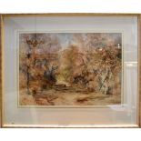 WILLIAM BENNETT (1811-1871); watercolour, 'Torrent Walk, Dalgelly, Merineth 1857', 36 x 52cm,