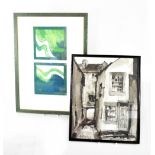 Susan Jameson; an artist's proof, green abstract design, signed and dated 1970 lower right,