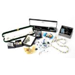 Various items of costume jewellery to include silver jewellery, Hilary Bravo necklaces, etc.