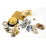 Various items of mixed costume jewellery to include a 9ct gold fashion ring,