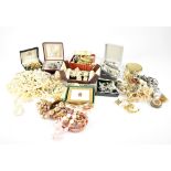 A mixed quantity of mostly vintage jewellery to include simulated pearls, fashion watches,