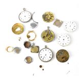 A quantity of watch movements, dials and cases to include H. Samuel.