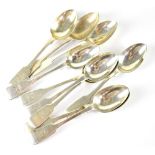 Ten Exeter silver teaspoons, Robert Williams & Sons, circa 1840s, combined approx 8.6ozt (10).