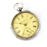 Collingwood & Son, Middlesbrough; a Victorian hallmarked silver fusee pocket watch, Chester, 1896,