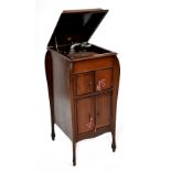 A Craneophone mahogany-cased gramophone with spare Daptacon diaphragm,