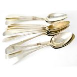 Twelve various hallmarked silver teaspoons to include five Peter & Ann Bateman, London 1794,