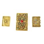 Three various decorative match cases/snuff boxes to include two gem-set examples,