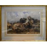 WILLIAM BENNETT (1811-1871); watercolour of an idyllic Welsh country scene,