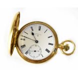 An 18ct gold full hunter pocket watch by Rotherhams, London,