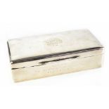 A George V silver cigarette box,