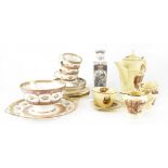 A quantity of early 20th century rose and gilt-heightened tea ware to include cups, saucers, plates,