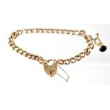 A 9ct gold bracelet, the half textured belcher chain with a trumpet charm,