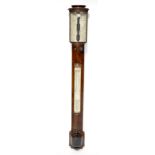 An early 19th century stick barometer signed twice J.