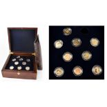 A Royal Mint cased set of nine gold proof coins 'The Royal Navy Gold Proof Collection',