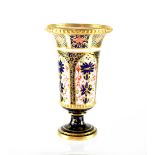 A Royal Crown Derby Imari goblet-shaped vase on a pedestal foot, numbered 1128 1501,