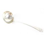 A small George III hallmarked silver ladle by William Eley & William Fearn,