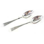 Two Irish hallmarked silver tablespoons by John Pittar,