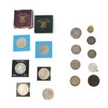 A small quantity of mixed coinage to include a George III 1797 cartwheel coin,