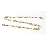 A 9ct gold figaro necklace, length 40cm, approx 12.9g. CONDITION REPORT Hallmarked.