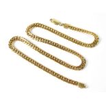 A 9ct gold flat tight curb necklace, length 45cm, approx 32g.