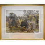 WILLIAM BENNETT (1811-1871); watercolour, 'Hardwick Park',
