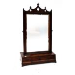 A 19th century mahogany swing toilet mirror,