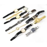 Various gentlemen's fashion watches to include a gold plated Tissot automatic Seastar,