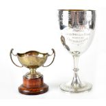 A Victorian hallmarked silver trophy of Gothic form awarded to 'The Singles Champion at Hightown