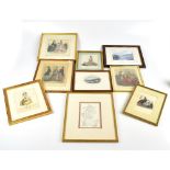 A quantity of framed and glazed prints including French fashion examples.Additional