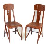 MICHAEL THONET; a pair of bentwood chairs in the manner of Joseph Hoffman with pierced stylised