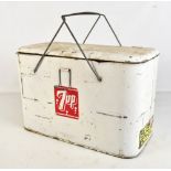 PROGRESS REFRIGERATOR CO OF LOUISVILLE, KENTUCKY; a mid-20th century ‘7 Up’ branded enamelled tin