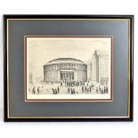 LAURENCE STEPHEN LOWRY RBA RA (1887-1976); a pencil signed print, ‘Central Library Manchester',