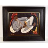 AGIT GUPTA (INDIAN, Born 1923); oil on canvas, 'Blissful Pose', signed and dated 52 lower left,