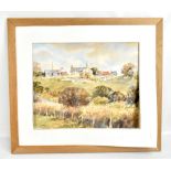 DAVID RUST (20TH CENTURY); watercolour, farm buildings and landscape, signed lower left, 40 x