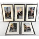 BERNARD MCDONALD (Born 1944); five watercolours depicting views of Knutsford, each signed, average