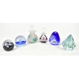 CAITHNESS; four paperweights including 'Planet Peppermint', 68/500, 'Winter Palace', etc, also two