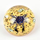 WILLIAM MANSON; a glass paperweight encased with a crab on sea bed, signed, dated 2003 and inscribed