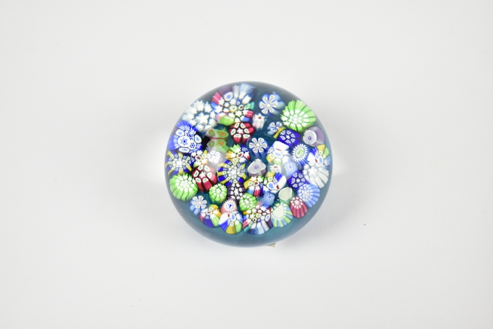 JOHN DEACONS; seven glass paperweights including millefiori example, bubble examples with floral - Image 6 of 12