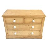 A Victorian pine chest of two short and two long drawers, width 104cm.Additional InformationThe