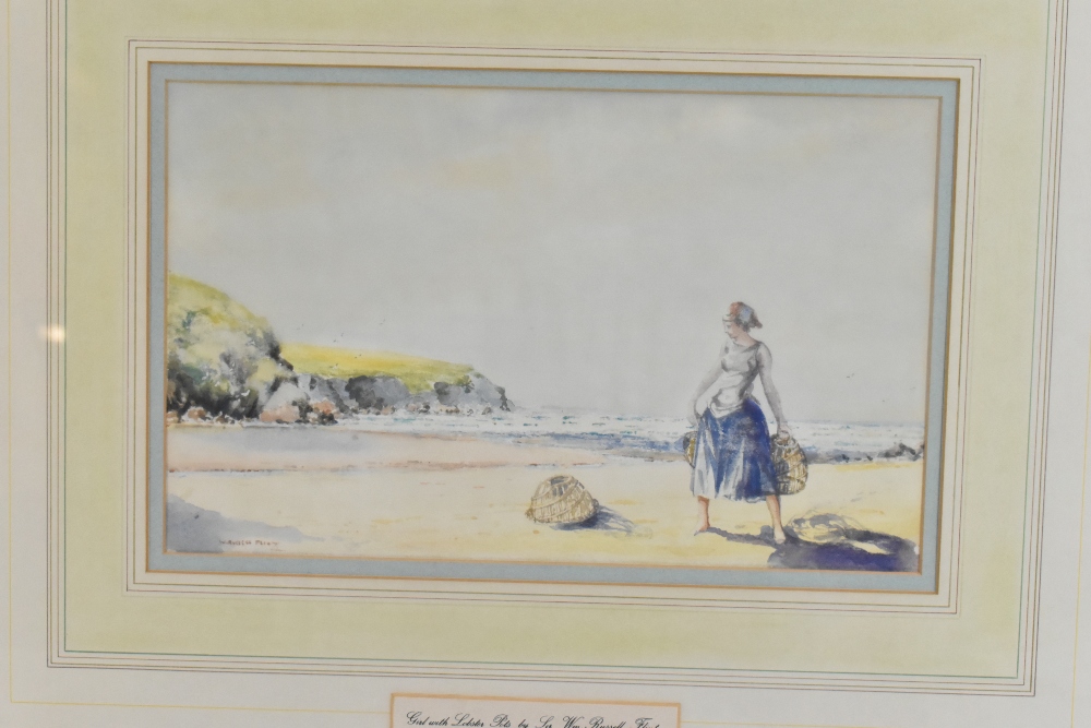 SIR WILLIAM RUSSELL FLINT RA ROI (Scottish 1880-1969); watercolour, 'Girl with Lobster Pots', signed - Image 2 of 7