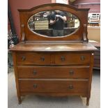 An early 20th century mahogany mirror back sideboard with two short over two long drawers, height