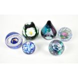 CAITHNESS; six glass paperweights including 'Dignity', 'Mini Thistle', 'Daisy', etc (6).Additional