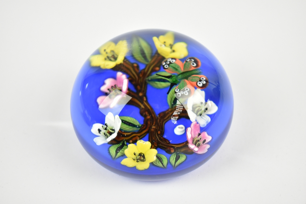 WILLIAM MANSON; two glass paperweights including butterfly and floral detail, signed WM to cane, - Image 2 of 9