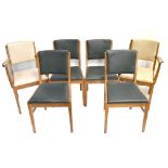GORDON RUSSELL; a set of six mahogany framed dining chairs with drop-in seats (4+2).