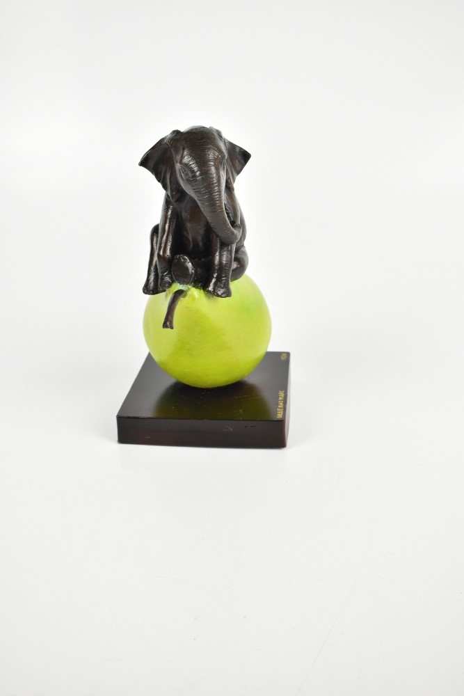 GILLIE & MARC; a contemporary bronze sculpture, 'The Elephant was Just Pearfect', signed and - Image 4 of 9