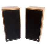 IMF; a large pair of walnut cased speakers, height 96.5cm, width 45.5cm, depth 40.5cm (2).Additional