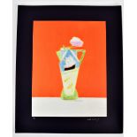 CRAIGIE AITCHISON (1926-2009); signed limited edition print, still life, on vermilion, No.61/85,