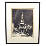 SIR FRANCIS DODD RA RWS (1874-1949); drypoint etching, 'The Strand (with Sky)', signed lower